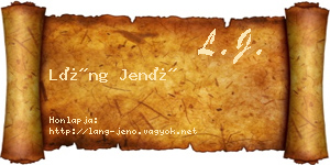 Láng Jenő névjegykártya